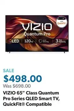 Sam's Club VIZIO 65 Class Quantum Pro Series QLED Smart TV, QuickFit Compatible offer
