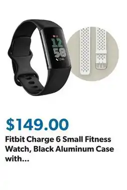 Sam's Club Fitbit Charge 6 Small Fitness Watch, Black Aluminum Case with Obsidian & Frost White Bands offer