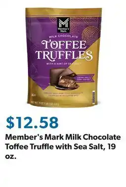 Sam's Club Member's Mark Milk Chocolate Toffee Truffle with Sea Salt, 19 oz offer
