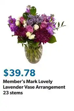 Sam's Club Member's Mark Lovely Lavender Vase Arrangement 23 stems offer