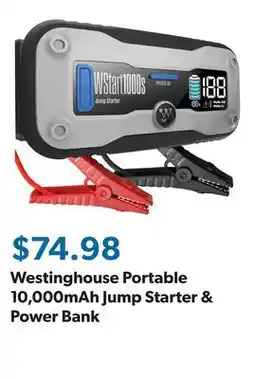 Sam's Club Westinghouse Portable 10,000mAh Jump Starter & Power Bank offer