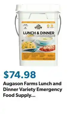 Sam's Club Augason Farms Lunch and Dinner Variety Emergency Food Supply 4-Gallon Pail offer