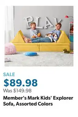 Sam's Club Member's Mark Kids' Explorer Sofa, Assorted Colors offer