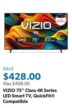 Sam's Club VIZIO 75 Class 4K Series LED Smart TV, QuickFit Compatible offer