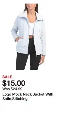 TJ Maxx Logo Mock Neck Jacket With Satin Stitching offer