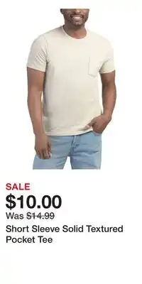 TJ Maxx Short Sleeve Solid Textured Pocket Tee offer