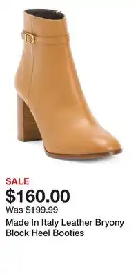 TJ Maxx Made In Italy Leather Bryony Block Heel Booties offer
