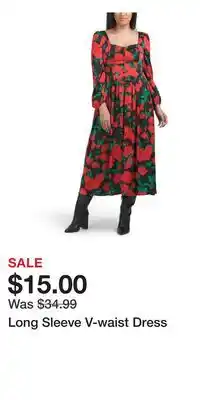 TJ Maxx Long Sleeve V-waist Dress offer