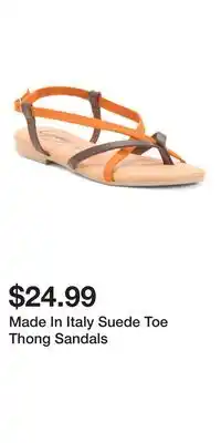 TJ Maxx Made In Italy Suede Toe Thong Sandals offer