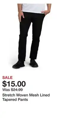 TJ Maxx Stretch Woven Mesh Lined Tapered Pants offer