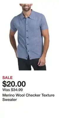 TJ Maxx Merino Wool Checker Texture Sweater offer