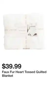 TJ Maxx Faux Fur Heart Tossed Quilted Blanket offer