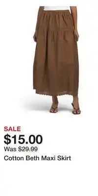 TJ Maxx Cotton Beth Maxi Skirt offer