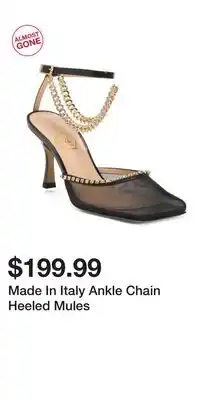 TJ Maxx Made In Italy Ankle Chain Heeled Mules offer