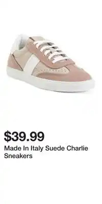 TJ Maxx Made In Italy Suede Charlie Sneakers offer