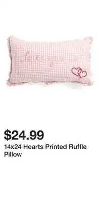TJ Maxx 14x24 Hearts Printed Ruffle Pillow offer
