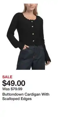 TJ Maxx Buttondown Cardigan With Scalloped Edges offer
