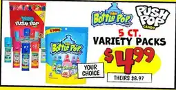 Ollie's PUSH POP CANDY 5 CT. VARIETY PACKS offer