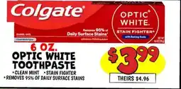 Ollie's OPTIC WHITE TOOTHPASTE offer