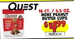 Ollie's 16 CT. / 4.5 OZ. MINI PEANUT BUTTER CUPS offer