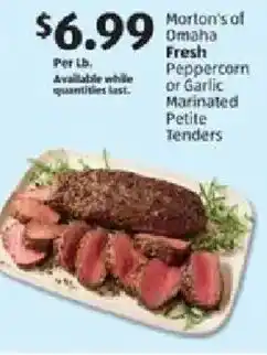 Aldi Peppercorn or Garlic Marinated Petite Tenders offer