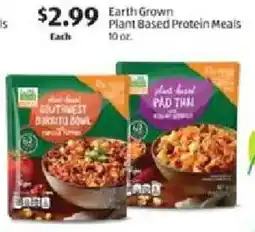 Aldi Earth Grown Plant Based Protein Meals offer