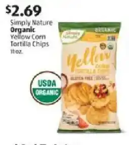 Aldi Simply Nature Organic Yellow Corn Tortilla Chips offer