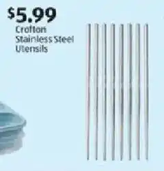 Aldi Crofton Stainless Steel Utensils offer
