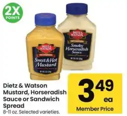 Albertsons Dietz & Watson Mustard, Horseradish Sauce or Sandwich Spread offer