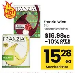 Albertsons Franzia Wine offer