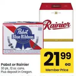 Albertsons Pabst or Rainier offer