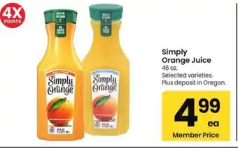 Albertsons Simply Orange Juice offer