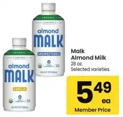 Albertsons Malk Almond Milk offer