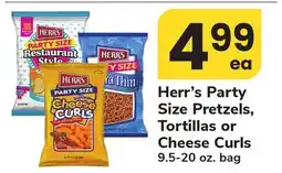ACME Herr's Party Size Pretzels, Tortillas or Cheese Curls offer