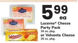 ACME Lucerne Cheese Party Pack 16 oz. pkg. or Velveeta Cheese 16 oz. pkg offer