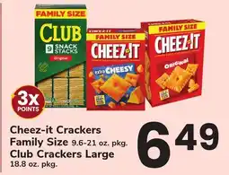 ACME Cheez-it Crackers Family Size 9.6-21 oz. pkg. Club Crackers Large 18.8 oz. pkg offer