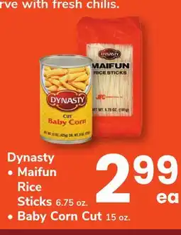 ACME Dynasty Maifun Rice Sticks 6.75 oz. 299 ea Baby Corn Cut 15 oz offer