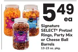 ACME Signature SELECT Pretzel Rings, Party Mix or Cheese Ball Barrels offer