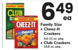 ACME Family Size Cheez - It Crackers 9.6-21 oz. pkg. Club Crackers 18.8 oz. pkg offer