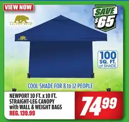 Big 5 Golden Bear Newport 10'x10' Straight-Leg Canopy with Wall offer