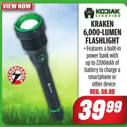 Big 5 Kodiak Kraken Rechargeable 6000 Lumen Flashlight offer
