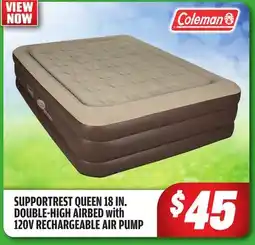 Big 5 Coleman SupportRest Queen 18 Double High Airbed with 120V Rechargeable Air Pump offer