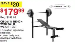 Dunham's Sports CB-20111 BENCH WITH 80 LB. WEIGHT SET offer