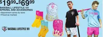 Dunham's Sports BASEBALL LIFESTYLE 101 APPAREL AND ACCESSORIES offer