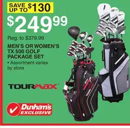 Dunham's Sports MEN'S OR WOMEN'S TX 500 GOLF PACKAGE SET offer