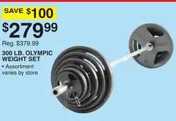 Dunham's Sports 300 LB. OLYMPIC WEIGHT SET offer