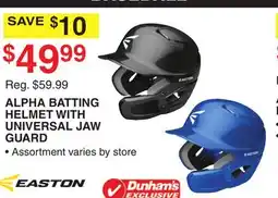 Dunham's Sports ALPHA BATTING HELMET WITH UNIVERSAL JAW GUARD offer