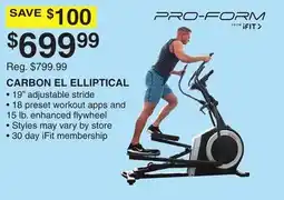 Dunham's Sports CARBON EL ELLIPTICAL offer