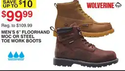 Dunham's Sports MEN'S 6 FLOORHAND MOC OR STEEL TOE WORK BOOTS offer