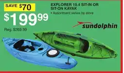 Dunham's Sports EXPLORER 10.4 SIT-IN OR SIT-ON KAYAK offer